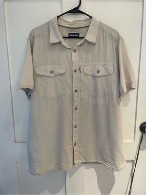 Patagonia Men’s XL Worn Wear Button front Polo Cotton/Hemp blend fabric